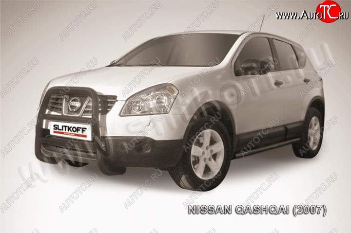 15 949 р. Кенгурятник d57 высокий Nissan Qashqai 1 дорестайлинг (2007-2010) (Цвет: серебристый)  с доставкой в г. Горно‑Алтайск