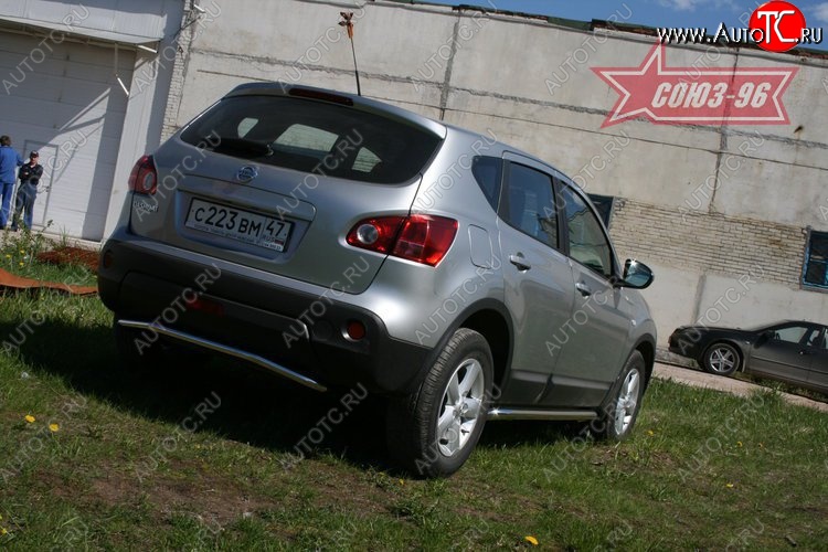 8 009 р. Защита заднего бампера Souz-96 (d42) Nissan Qashqai 1 дорестайлинг (2007-2010)  с доставкой в г. Горно‑Алтайск