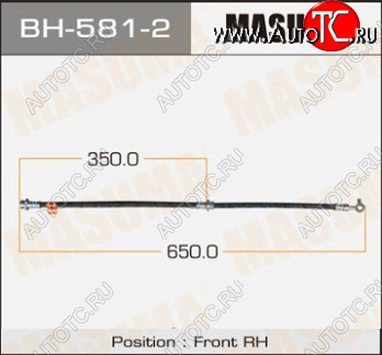 1 429 р. Правый передний тормозной шланг MASUMA Nissan Qashqai 1 дорестайлинг (2007-2010)  с доставкой в г. Горно‑Алтайск