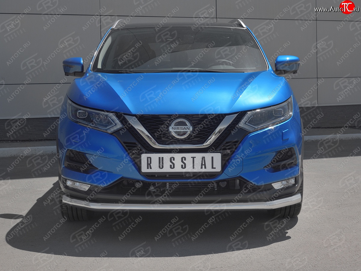 16 449 р. Защита переднего бампера (Ø 63 мм, нержавейка) SLITKOFF Nissan Qashqai 2 J11 рестайлинг (2017-2022)  с доставкой в г. Горно‑Алтайск