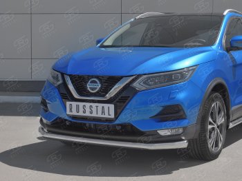 16 449 р. Защита переднего бампера (Ø 63 мм, нержавейка) SLITKOFF Nissan Qashqai 2 J11 рестайлинг (2017-2022)  с доставкой в г. Горно‑Алтайск. Увеличить фотографию 2