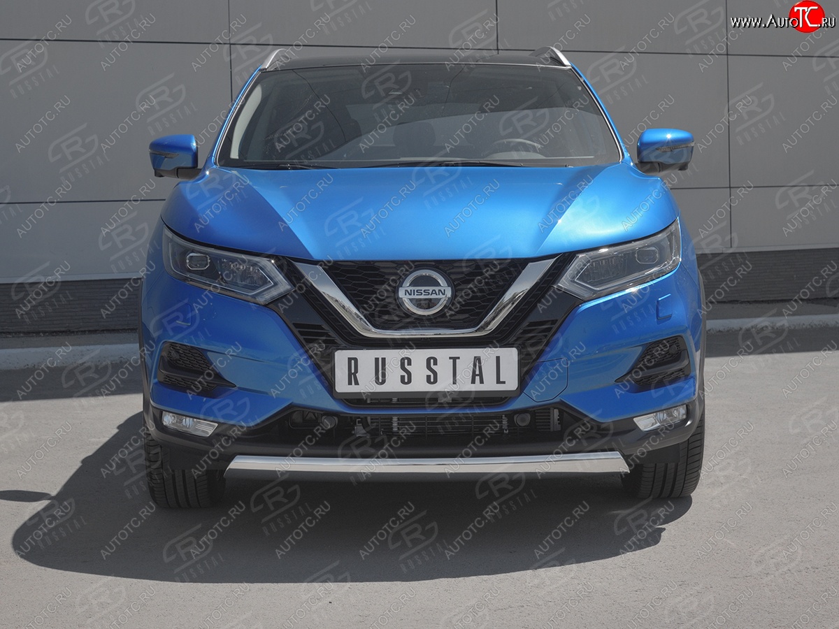 14 999 р. Защита переднего бампера (Ø75x42 мм, нержавейка) Russtal Nissan Qashqai 2 J11 рестайлинг (2017-2022)  с доставкой в г. Горно‑Алтайск