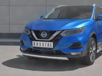 14 999 р. Защита переднего бампера (Ø75x42 мм, нержавейка) Russtal Nissan Qashqai 2 J11 рестайлинг (2017-2022)  с доставкой в г. Горно‑Алтайск. Увеличить фотографию 2