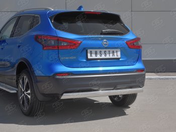 14 999 р. Защита заднего бампера (Ø75x42 мм, нержавейка) Russtal Nissan Qashqai 2 J11 рестайлинг (2017-2022)  с доставкой в г. Горно‑Алтайск. Увеличить фотографию 2