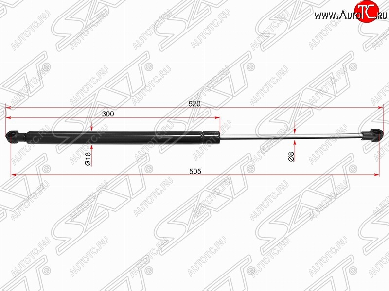 699 р. Газовый упор крышки багажника SAT  Nissan Qashqai +2  1 (2008-2014) J10 дорестайлинг, J10 рестайлинг  с доставкой в г. Горно‑Алтайск