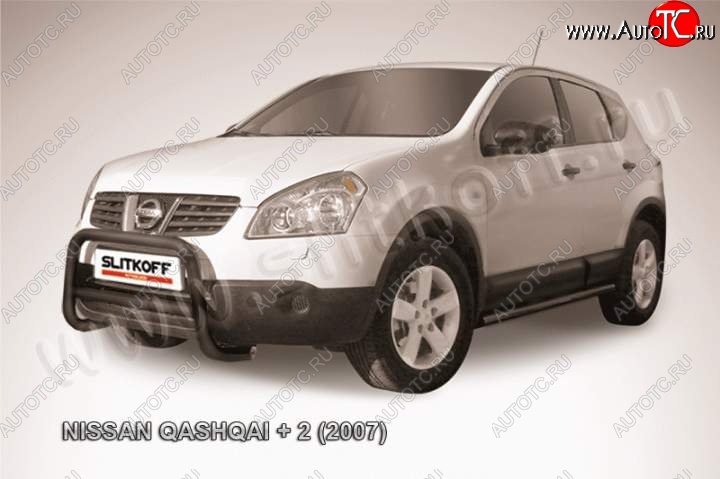 18 999 р. Кенгурятник d57 низкий Nissan Qashqai +2 1 J10 дорестайлинг (2008-2010) (Цвет: серебристый)  с доставкой в г. Горно‑Алтайск