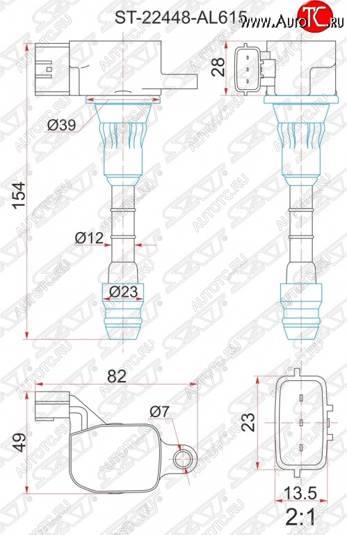 1 869 р. Катушка зажигания SAT  Nissan Skyline  V35 (2001-2007)  с доставкой в г. Горно‑Алтайск