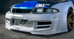 24 599 р. Передний бампер Rocket Banny  Nissan Skyline  R33 (1993-1998) (Неокрашенный)  с доставкой в г. Горно‑Алтайск. Увеличить фотографию 2