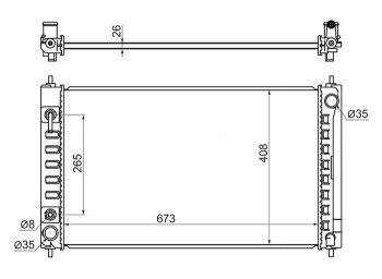 Радиатор двигателя (пластинчатый, 2,5i/3,5i, МКПП/АКПП) SAT Nissan (Нисан) Teana (Тиана) ( 2 J32,  3 L33) (2008-2020) 2 J32, 3 L33 дорестайлинг, дорестайлинг