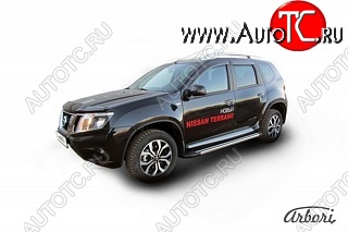 23 399 р. Порожки для ног Arbori Luxe Black Nissan Terrano D10 дорестайлинг (2013-2016)  с доставкой в г. Горно‑Алтайск