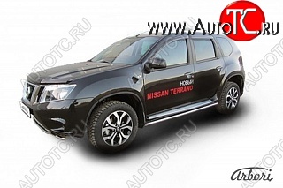 12 239 р. Защита штатных порогов Arbori (нержавейка, d42 mm). Nissan Terrano D10 дорестайлинг (2013-2016)  с доставкой в г. Горно‑Алтайск