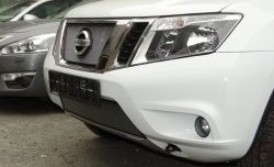 1 539 р. Нижняя сетка на бампер Russtal (хром) Nissan Terrano D10 дорестайлинг (2013-2016)  с доставкой в г. Горно‑Алтайск. Увеличить фотографию 2