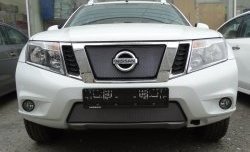 Нижняя сетка на бампер Russtal (хром) Nissan Terrano D10 рестайлинг (2016-2022)