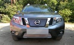 1 599 р. Сетка в решетку радиатора Russtal  Nissan Terrano  D10 (2013-2022) дорестайлинг, рестайлинг (хром)  с доставкой в г. Горно‑Алтайск. Увеличить фотографию 2