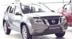 1 199 р. Зимняя заглушка решетки переднего бампера РА Nissan Terrano D10 дорестайлинг (2013-2016)  с доставкой в г. Горно‑Алтайск. Увеличить фотографию 2