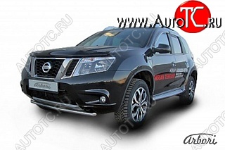 8 729 р. Защита переднего бампера Arbori (нержавейка, 1 труба d42 mm). Nissan Terrano D10 рестайлинг (2016-2022)  с доставкой в г. Горно‑Алтайск