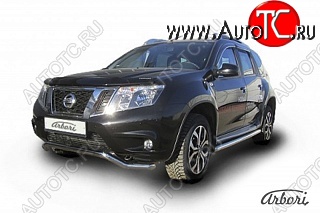 10 349 р. Защита переднего бампера Arbori (волна, нержавейка, 1 труба d57 mm). Nissan Terrano D10 рестайлинг (2016-2022)  с доставкой в г. Горно‑Алтайск