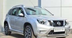 17 599 р. Защита переднего бампера (2 трубыØ63 и 42 мм, нержавейка) SLITKOFF Nissan Terrano D10 дорестайлинг (2013-2016)  с доставкой в г. Горно‑Алтайск. Увеличить фотографию 4