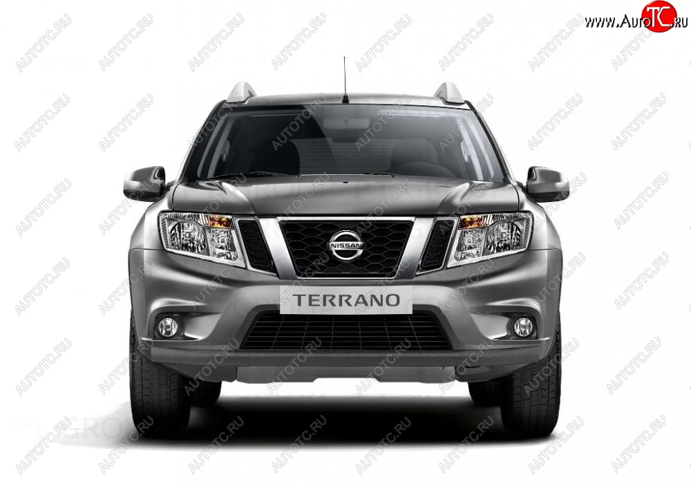 4 299 р. Защита переднего бампера (одинарная, Ø63 мм) Petroil Tuning Nissan Terrano D10 дорестайлинг (2013-2016) (Серебристый (Искра))  с доставкой в г. Горно‑Алтайск