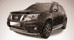 9 749 р. Одинарная защита переднего бампера из трубы диаметром 57 мм Slitkoff  Nissan Terrano  D10 (2013-2022) дорестайлинг, рестайлинг (Цвет: нержавеющая полированная сталь)  с доставкой в г. Горно‑Алтайск. Увеличить фотографию 1