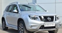 13 699 р. Защита переднего бампера (Ø42 мм волна, нержавейка) SLITKOFF Nissan Terrano D10 дорестайлинг (2013-2016)  с доставкой в г. Горно‑Алтайск. Увеличить фотографию 4