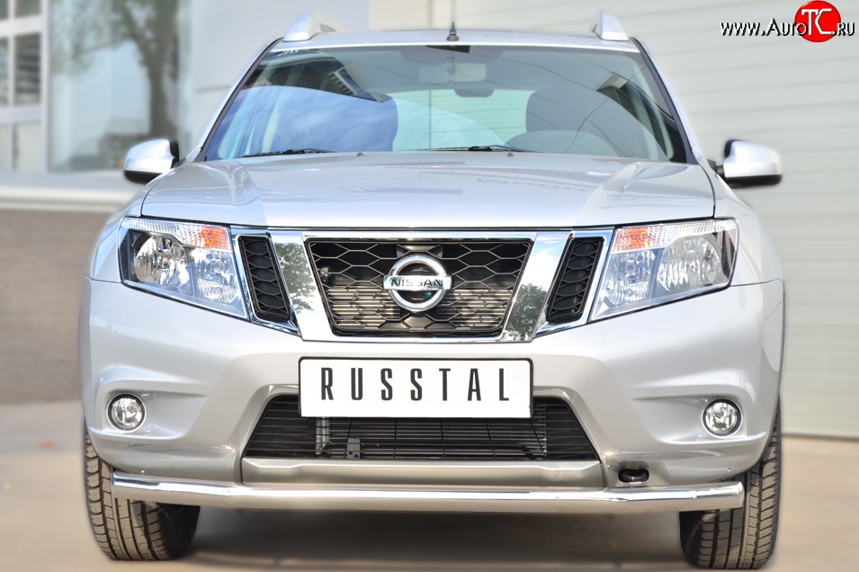 14 649 р. Одинарная защита переднего бампера диаметром 63 мм SLITKOFF Nissan Terrano D10 рестайлинг (2016-2022)  с доставкой в г. Горно‑Алтайск