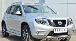 21 449 р. Широкая защита порогов SLITKOFF Nissan Terrano D10 дорестайлинг (2013-2016)  с доставкой в г. Горно‑Алтайск. Увеличить фотографию 4