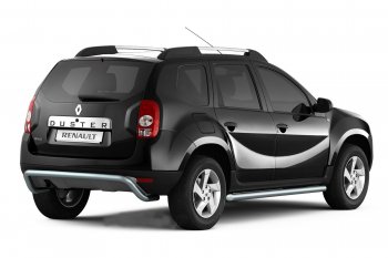 4 299 р. Защита заднего бампера Petroil Tuning (d51) Renault Duster HS рестайлинг (2015-2021) (Сталь с полимерным покрытием, цвет: Серебристый (Искра))  с доставкой в г. Горно‑Алтайск. Увеличить фотографию 2