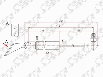 999 р. Правый газовый упор крышки багажника SAT Nissan Tiida 1 хэтчбэк C11 дорестайлинг, Япония (2004-2007)  с доставкой в г. Горно‑Алтайск. Увеличить фотографию 1