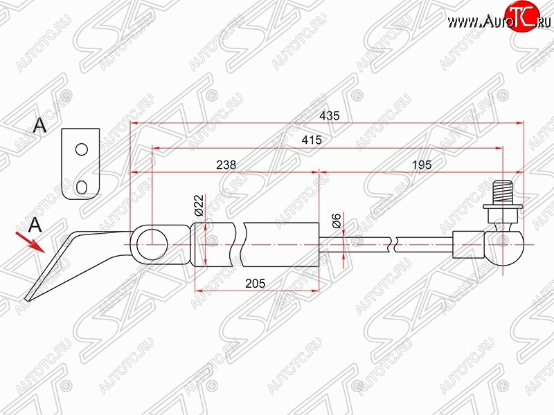 999 р. Правый газовый упор крышки багажника SAT Nissan Tiida 1 хэтчбэк C11 дорестайлинг, Япония (2004-2007)  с доставкой в г. Горно‑Алтайск