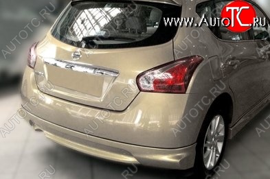 11 449 р. Накладка на задний бампер CT Nissan Tiida 2 хэтчбек C12 (2011-2019) (Неокрашенная)  с доставкой в г. Горно‑Алтайск