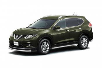 25 699 р. Защита порогов вогнутая из трубы Ø63 Petroil Tuning Nissan X-trail 3 T32 рестайлинг (2017-2022) (Нержавеющая полированная сталь)  с доставкой в г. Горно‑Алтайск. Увеличить фотографию 2