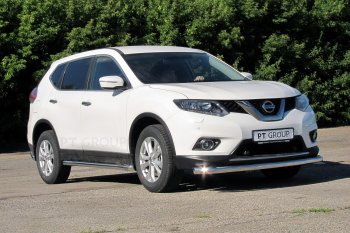 25 699 р. Защита порогов вогнутая из трубы Ø63 Petroil Tuning Nissan X-trail 3 T32 рестайлинг (2017-2022) (Нержавеющая полированная сталь)  с доставкой в г. Горно‑Алтайск. Увеличить фотографию 3