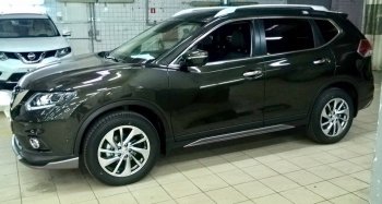 7 949 р. Пластиковые порожки АвтоКрат Nissan X-trail 3 T32 рестайлинг (2017-2022) (Неокрашенные)  с доставкой в г. Горно‑Алтайск. Увеличить фотографию 3