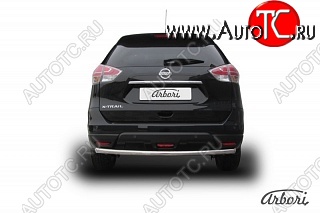 4 499 р. Защита заднего бампера Arbori (нержавейка, 1 труба d57 mm). Nissan X-trail 3 T32 рестайлинг (2017-2022)  с доставкой в г. Горно‑Алтайск