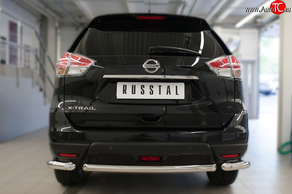 15 999 р. Одинарная защита заднего бампера из трёх труб диаметром 63 мм SLITKOFF Nissan X-trail 3 T32 рестайлинг (2017-2022)  с доставкой в г. Горно‑Алтайск