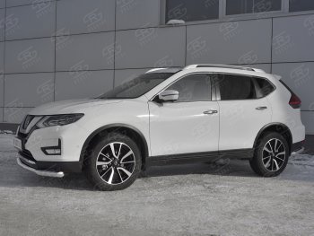 12 449 р. Защита переднего бампера (Ø63 мм, нержавейка) SLITKOFF  Nissan X-trail  3 T32 (2013-2018) дорестайлинг  с доставкой в г. Горно‑Алтайск. Увеличить фотографию 2