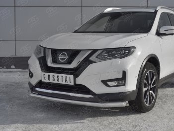 12 449 р. Защита переднего бампера (Ø63 мм, нержавейка) SLITKOFF  Nissan X-trail  3 T32 (2013-2018) дорестайлинг  с доставкой в г. Горно‑Алтайск. Увеличить фотографию 4