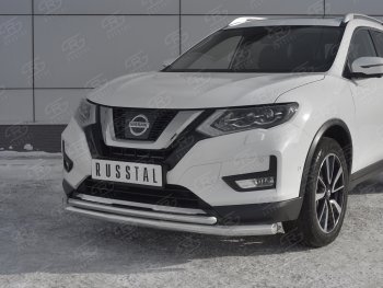 17 949 р. Защита переднего бампера (Ø63 и 42 мм) Nissan X-trail 3 T32 дорестайлинг (2013-2018)  с доставкой в г. Горно‑Алтайск. Увеличить фотографию 4