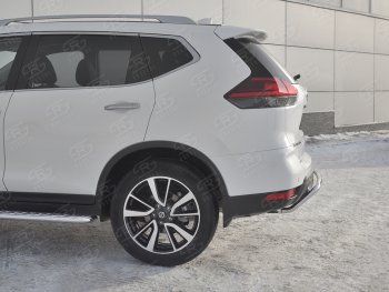 13 999 р. Защита заднего бампера (Ø42 мм волна, нержавейка) SLITKOFF Nissan X-trail 3 T32 рестайлинг (2017-2022)  с доставкой в г. Горно‑Алтайск. Увеличить фотографию 3