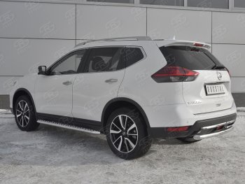 15 699 р. Защита заднего бампера (Ø63 мм, нержавейка) SLITKOFF Nissan X-trail 3 T32 рестайлинг (2017-2022)  с доставкой в г. Горно‑Алтайск. Увеличить фотографию 2