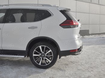 15 699 р. Защита заднего бампера (Ø63 мм, нержавейка) SLITKOFF Nissan X-trail 3 T32 рестайлинг (2017-2022)  с доставкой в г. Горно‑Алтайск. Увеличить фотографию 3