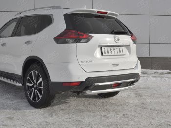 15 699 р. Защита заднего бампера (Ø63 мм, нержавейка) SLITKOFF Nissan X-trail 3 T32 рестайлинг (2017-2022)  с доставкой в г. Горно‑Алтайск. Увеличить фотографию 4