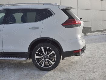 16 599 р. Защита заднего бампера (Ø63 и 42 мм , нержавейка) RUSSTAL  Nissan X-trail  3 T32 (2017-2022) рестайлинг  с доставкой в г. Горно‑Алтайск. Увеличить фотографию 3