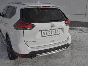 1 649 р. Защитная накладка заднего бампера Russtal Nissan X-trail 3 T32 рестайлинг (2017-2022) (Зеркальная поверхность)  с доставкой в г. Горно‑Алтайск. Увеличить фотографию 2