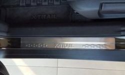 2 399 р. Накладки на порожки автомобиля СТ v2 Nissan X-trail 3 T32 рестайлинг (2017-2022)  с доставкой в г. Горно‑Алтайск. Увеличить фотографию 2