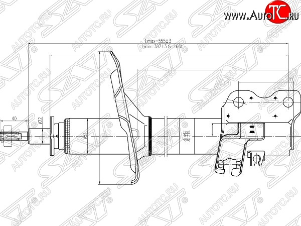 4 199 р. Правый амортизатор передний SAT  Nissan X-trail  1 T30 (2000-2003) дорестайлинг  с доставкой в г. Горно‑Алтайск