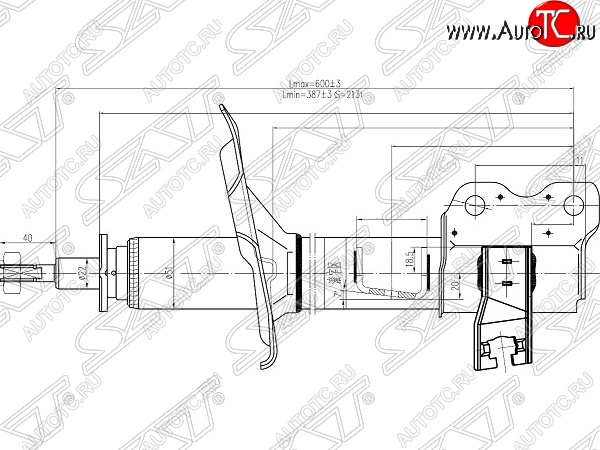 3 399 р. Правый амортизатор задний SAT  Nissan X-trail  1 T30 (2000-2003) дорестайлинг  с доставкой в г. Горно‑Алтайск