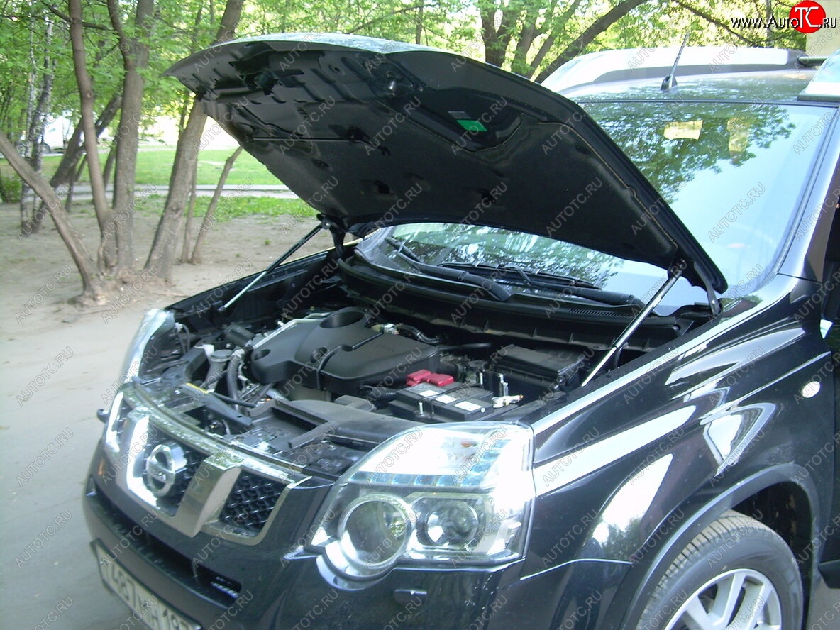 2 199 р. Упоры капота Russtal Nissan X-trail 2 T31 дорестайлинг (2007-2011)  с доставкой в г. Горно‑Алтайск