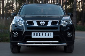 16 899 р. Защита переднего бампера (2 трубы Ø63 и 42 мм, нержавейка) SLITKOFF  Nissan X-trail  2 T31 (2010-2015) рестайлинг  с доставкой в г. Горно‑Алтайск. Увеличить фотографию 3